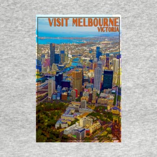 Melbourne Retro Travel Poster_01A T-Shirt